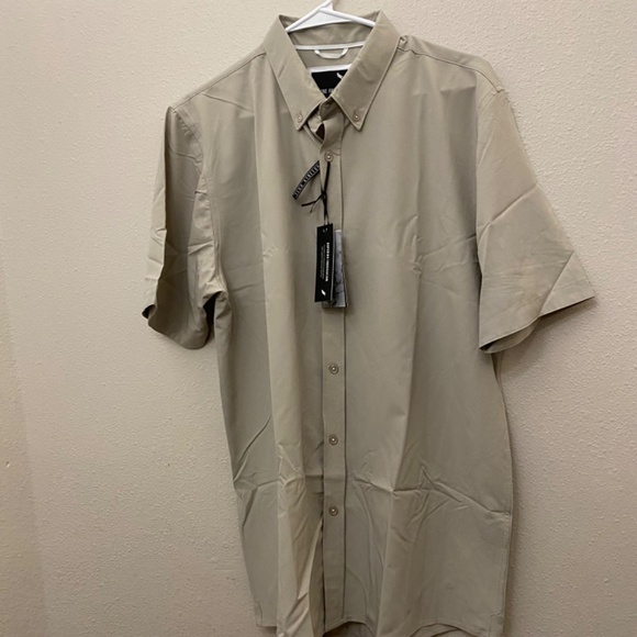 Stone Falcon Tan Collared Button Up Shirt XL NWT - Picture 2 of 9